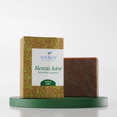 Mentás kávé szappan – Frissítő radírozás koffeinnel és borsmentával – 110 g